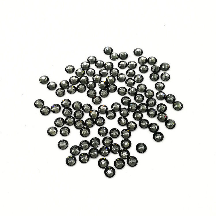 2mm Flat Back Crystal Rhinestone Black Diamond