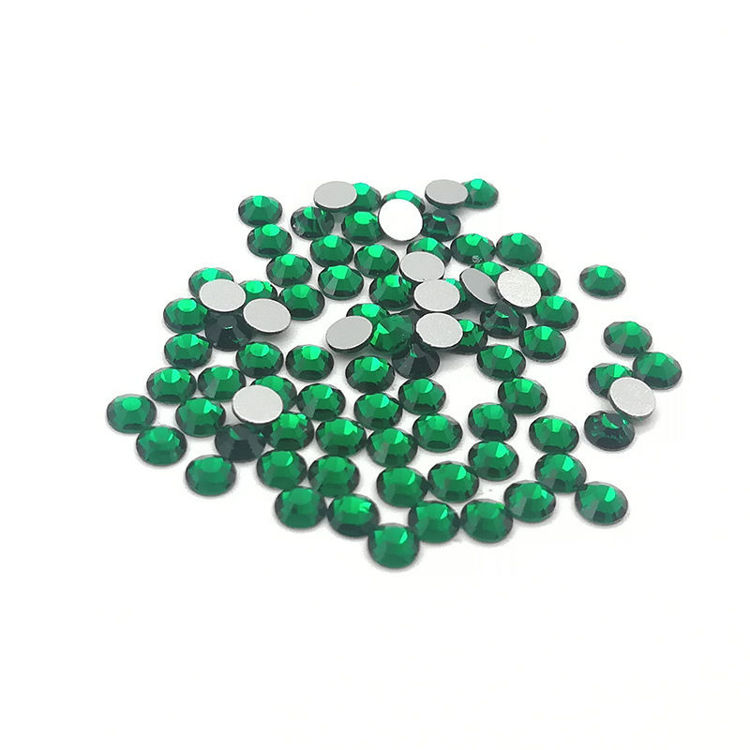 2mm Flat Back Crystal Rhinestone Dark Green