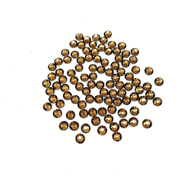 2mm Flat Back Crystal Rhinestone Smoked Yellow