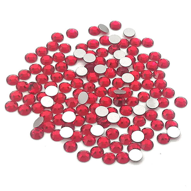 2mm Flat Back Crystal Rhinestone Red