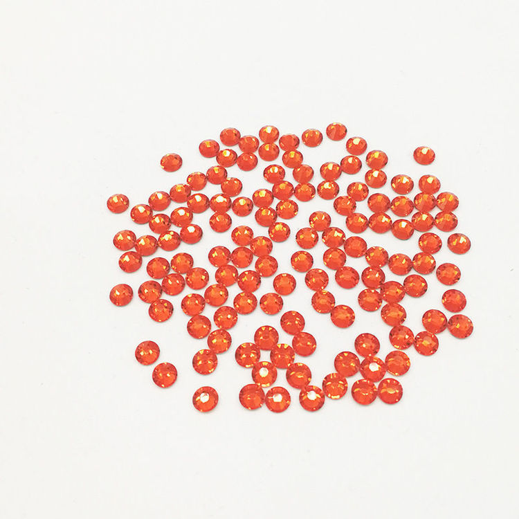 2mm Flat Back Crystal Rhinestone Orange