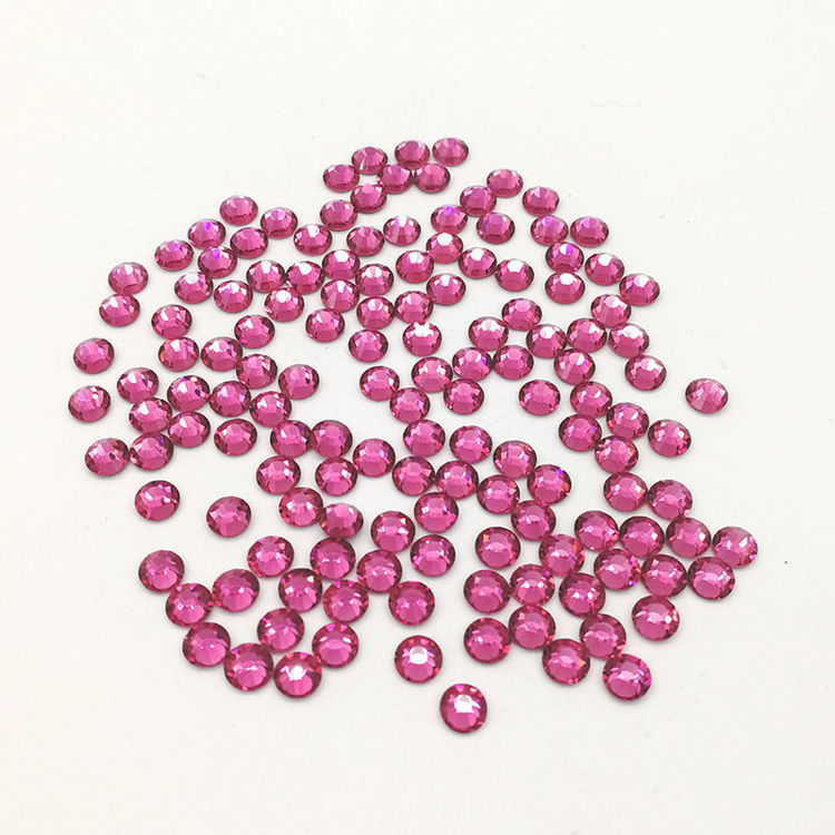 2mm Flat Back Crystal Rhinestone Rose Red