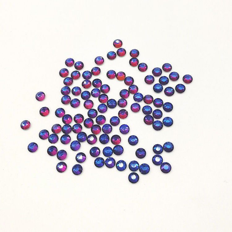 2mm Flat Back Crystal Rhinestone Blue Flame