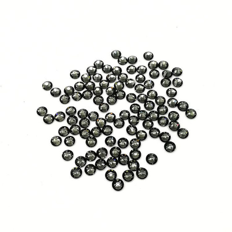 4mm Flat Back Crystal Rhinestone Black Diamond