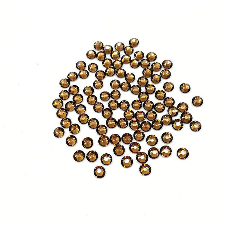 4mm Flat Back Crystal Rhinestone Smoked Yellow