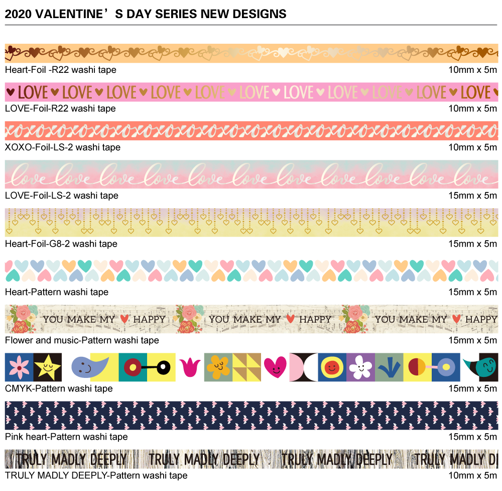 Presale washi tape designs